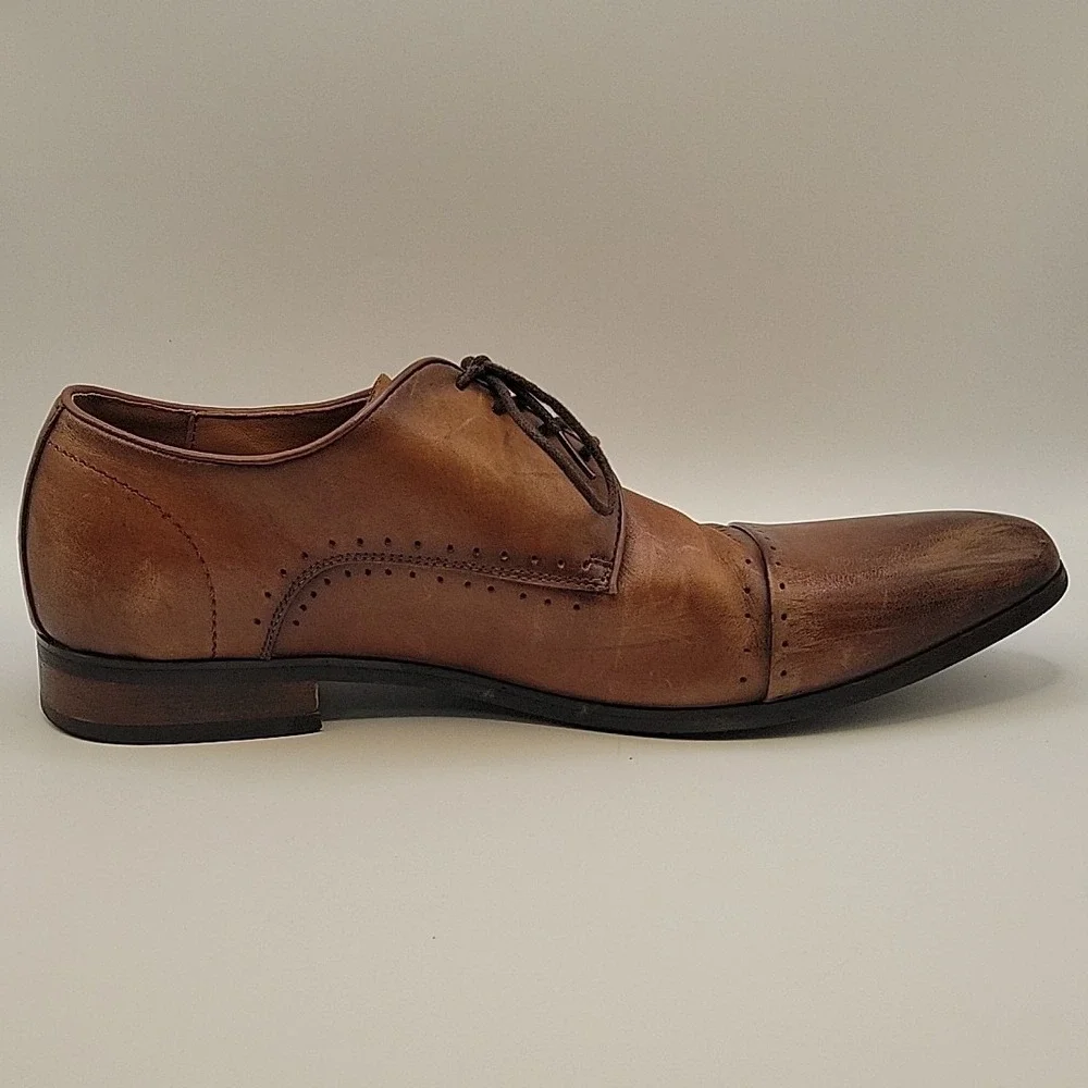 Vintage Foundry Co. Cap Toe Oxford Dress Shoes Men's US 12 Brown Leather Lace Up